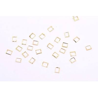 ネイルパーツ メタルパーツ 長方形フレーム 4.7×5.7mm ゴールド【約500ヶ】