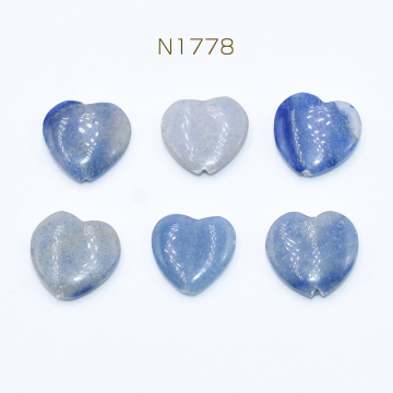 高品質天然石ビーズ ハート 14.5×14.5mm ブルーカルサイト【10ヶ】