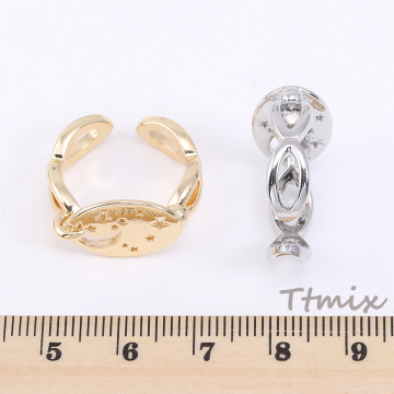 ファッションリング 指輪 チェーンリング オーバルプレート 幅約11mm【1ヶ】