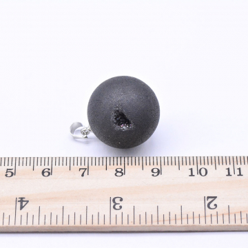 天然石チャーム　円形　バチカン付き  ロジウム（1ヶ）