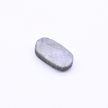 六角形天然石パーツ 水晶 ダークグレー 8×15mm（1ヶ）