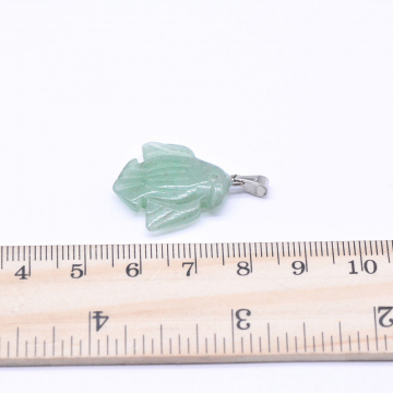 天然石ペンダントチャーム アベンチュリン 鳥 バチカン付き 20×30mm ロジウム （1ヶ）