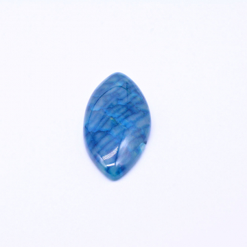 天然石貼り付けパーツ メノウ マーキス型 20×42mm ブルー （1ヶ）