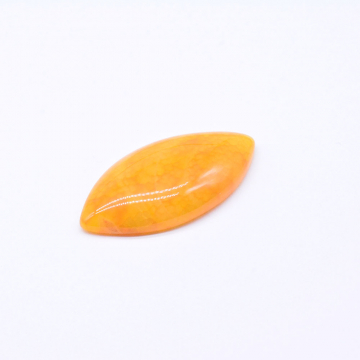天然石貼り付けパーツ メノウ マーキス型 20×40mm オレンジ （1ヶ）
