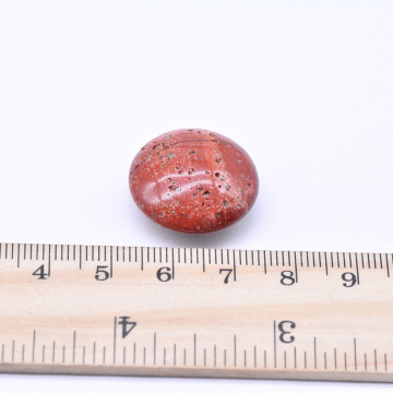 天然石パーツ メノウ ボタン型 無孔 10×22mm レッドブラウン （1ヶ）