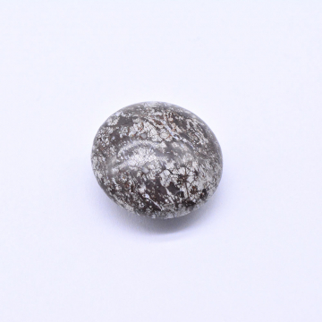 天然石パーツ メノウ ボタン型　無孔 10×22mm グレー（1ヶ）