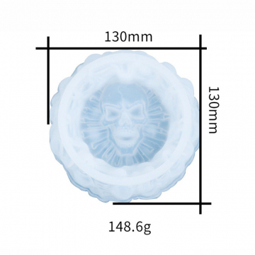 シリコンモールド　DIY  鏡面加工　スカル灰皿　130×130×52mm (2ヶ)