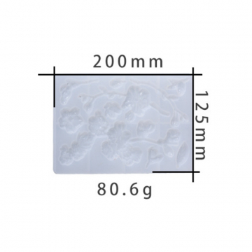 シリコンモールド　DIY　手作り　梅の花　枝　ネックレス用チャームモールド 200×125×9mm (2ヶ)