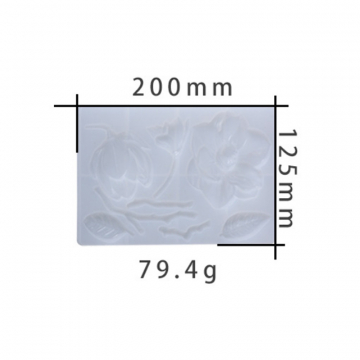 シリコンモールド　DIY　手作り　牡丹　ネックレス用チャームモールド200×125×9mm  (2ヶ)