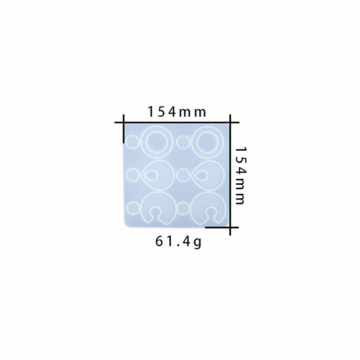 シリコンモールド DIY ピアス幾何混合図形　154×154mm ハンドメイド用 (5ヶ)