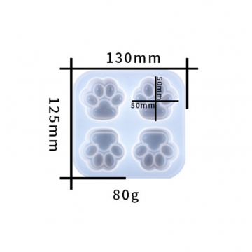 シリコンモールド DIY セットつや消し猫の足型 130×125mm ハンドメイド用 (2ヶ)