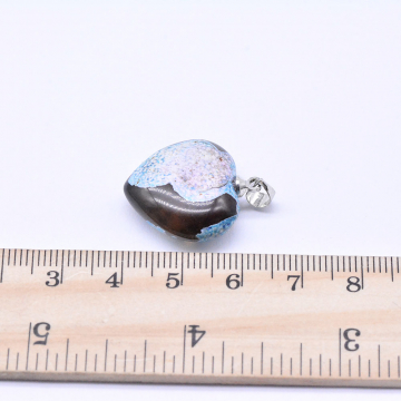 天然石チャーム  メノウ　ハート型  ペンダント 20×28mm （1ヶ）