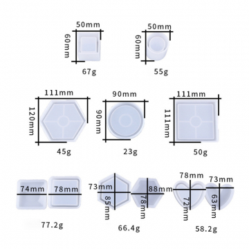 シリコンモールド DIY 多形状 立体型収納型 ハンドメイド用 （2セット）