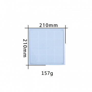 シリコンモールド DIY 正方形コースター型 210×210×11mm ハンドメイド用 （2ヶ）