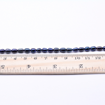 高品質淡水パールビーズ 不規則型 天然素材 ダークブルー  4-4.5mm【1連（約55ヶ）】
