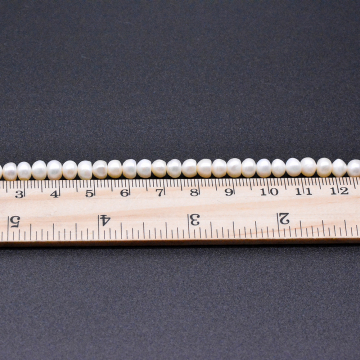 高品質淡水パールビーズ ボタン 天然素材 ホワイト  5.5mm【1連（約82ヶ）】
