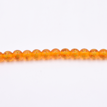 天然石ビーズ ラウンド オレンジ 6mm 1連（約60ケ）