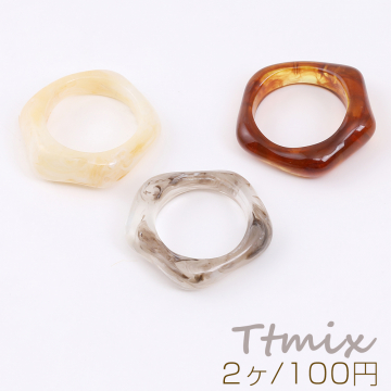 高品質樹脂リング 指輪 樹脂チャーム 25×27mm（2ヶ）