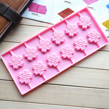シリコンモールド　キャンディ手作り チョコレート 桜型 264×116×13mm （2ヶ）