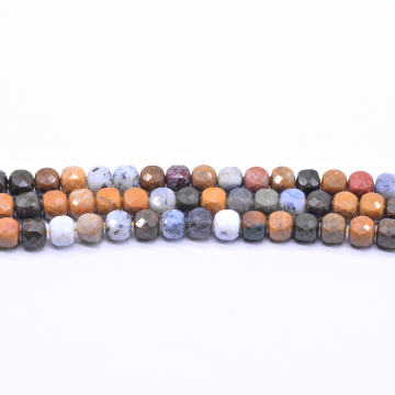 天然石ビーズカット正方形 カラーミックス 5×5mm 【1連（約72ヶ）】