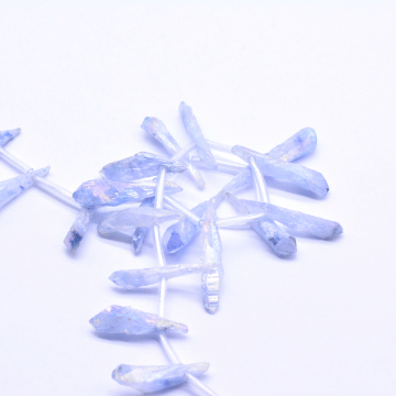 天然石ビーズス水晶氷柱カット不規則 ライトブルー(【1連（約25ヶ）】