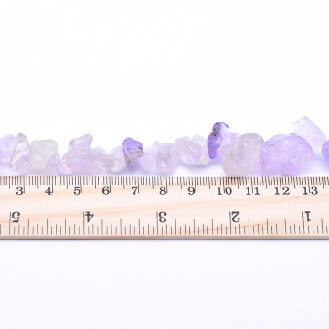 天然石ビーズ 不規則 水晶チップビーズライトパープル【10連（1連約80cm）】
