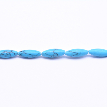 天然石ビーズ ライス ブルー 6×16mm  【1連(約26ヶ）】