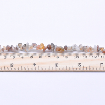 天然石ビーズ   ミックス カラフル 不規則  ライトグレー 10連（1連約89cm）】