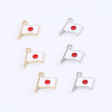 エポチャーム 日本の国旗チャーム ジャパンフラッグ カン付き 10×12mm（8ヶ）