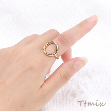 高品質デザインリング 指輪 空枠リング 丸型変形 幅約16mm（1ヶ）