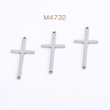 ステンレス製 コネクターチャーム クロス 十字架 2カン付き 14×29mm（6ヶ）