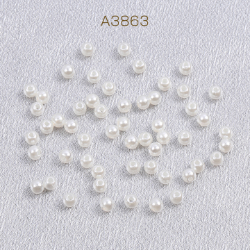 パールビーズ ABS樹脂パールビーズ 丸玉 4mm ホワイト（100ヶ）