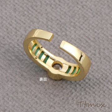 高品質ジルコニアリング デザインリング 指輪 幅約6.5mm ゴールド（1ヶ）