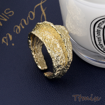 デザインリング 指輪 幅約14mm ゴールド（1ヶ）