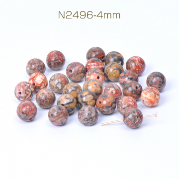 天然石ビーズ レオパードスキンジャスパー 丸玉 4mm（40ヶ）