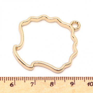 レジンフレームチャーム 貝殻 35×39.5mm 1カン ゴールド（1ヶ）