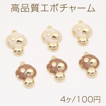 高品質エボチャーム キノコ 1カン 13.5×19mm ゴールド（4ヶ）