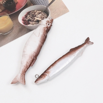 チャームパーツ プラスチック製 食べ物チャーム 魚チャーム キーホルダーパーツ 食品サンプル カン付き