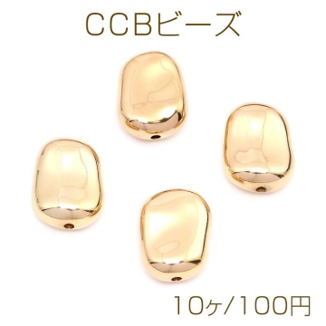 CCBビーズ オーバル 19×25mm ゴールド（10ヶ）